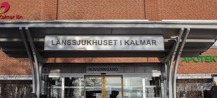 Bild på entrén till Länssjukhuset i Kalmar